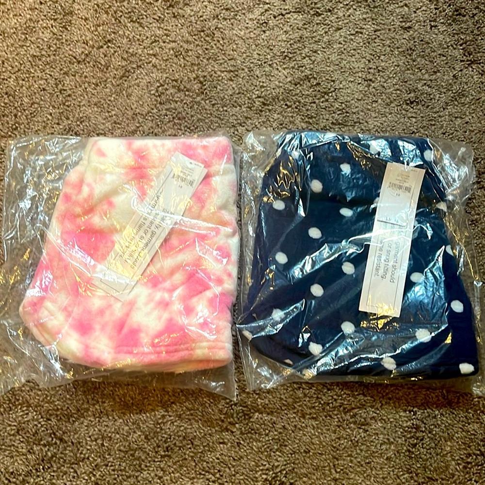 Two brand new girls size 10 fuzzy pj shorts